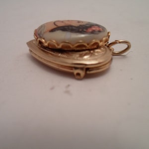 Vintage Locket Heart Shaped Portrait Photo Picture Unusual Domed Design image 5