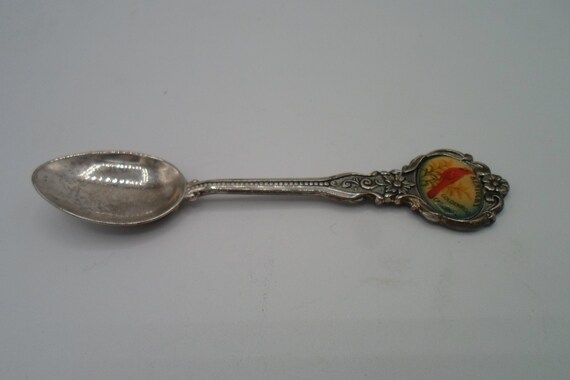 Vintage Kentucky Silver Plate Souvenir Spoon Golden Rod Cardinal Australia Celest Plate Co.
