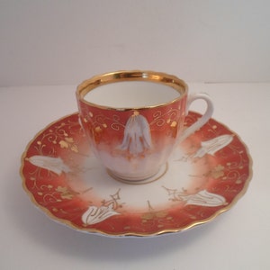 Vintage Cup and Large Biscuit Saucer Cappuccino Biscotti Ready Sipping Saucer German Prussian Antique Rare