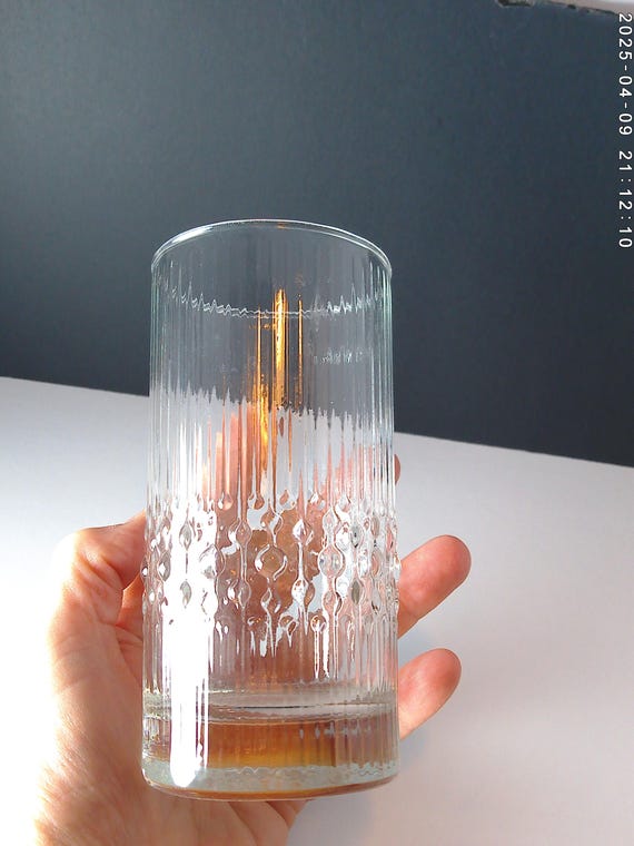 Vintage Iittala Finland Mesi Tapio Wirkkala 5" crystal tumbler 1 glass