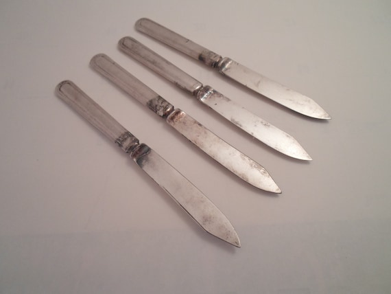 Vintage Silver Fruit Knives 4 total Summer Picnic Fruit Basket 6" long