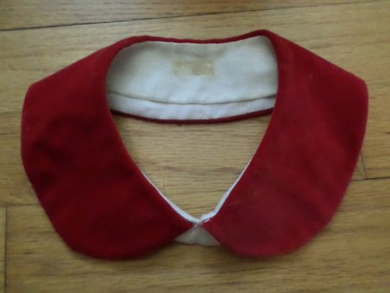 Vintage 60's red velvet collar for blouse