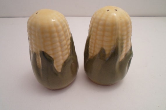 Shawnee Pottery Corn King USA Salt & Pepper Shakers 3.25" Beautiful Glaze Perfect Farm to Table Ready Farmhouse Cottage Chic Decor