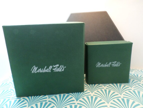 2 vintage 90's Marshall Field's Chicago boxes Recycle era logo on back they nest