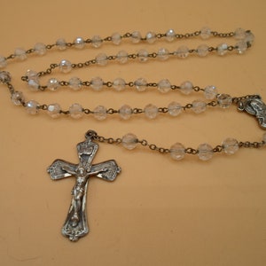 Antique Chaplet Rosary Crystal and Sterling Silver In Memory of 40 hours in Limbo Glorious Beautiful Rare.