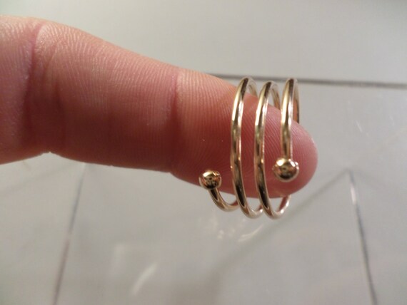 spring ball ring handmade 18kt gold dipped alloy metal ring FUN chic style size 7