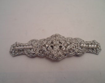 Antique Art Deco Original Rhinestone Long Belt Clip Stunning Design for Wedding Bridesmaid Prom as is