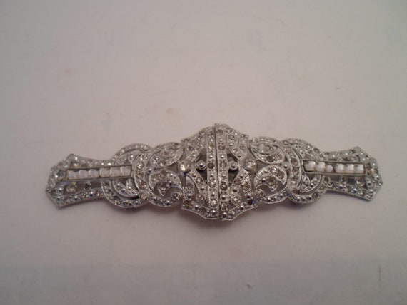 Antique Art Deco Original Rhinestone Long Belt Clip Stunning Design for Wedding Bridesmaid Prom as is