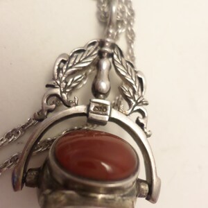 Turquoise, Tiger Eye, Malachite, carnelian rolling gemstone amulet necklace Sterling Silver M O
