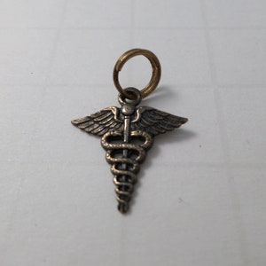 vintage 50&#39;s sterling silver Doctor Medical symbol charm half inch