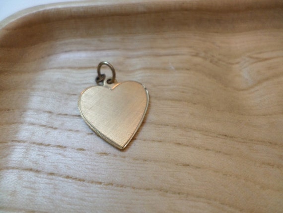 vintage 60's .5 inch brushed gold-filled heart charm