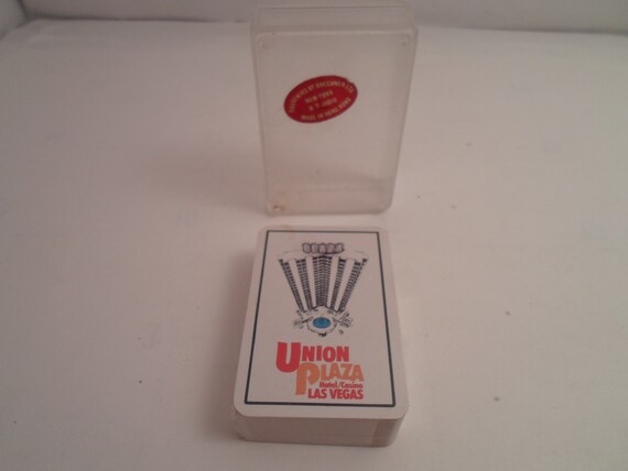Vintage 1971 Souvenir Mini Deck of Cards Union Plaza Las Vegas in org. box Viva Las Vegas Memory of the Mid Century Card Game Downtown Vegas