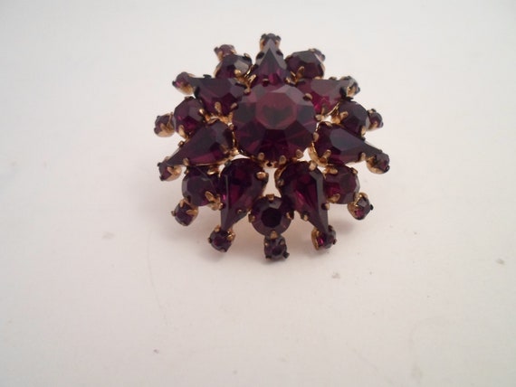 Antique Vintage Bohemian Garnet Brooch Pin Stunning Starburst Victorian Edwardian Style Chic Design