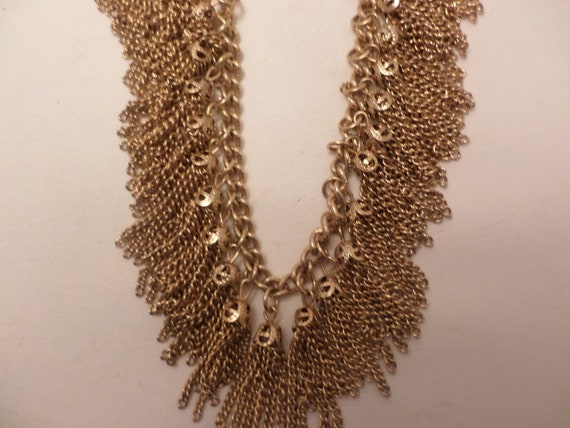 Fabulous Vintage 1960's gold tone tassle necklace… - image 2