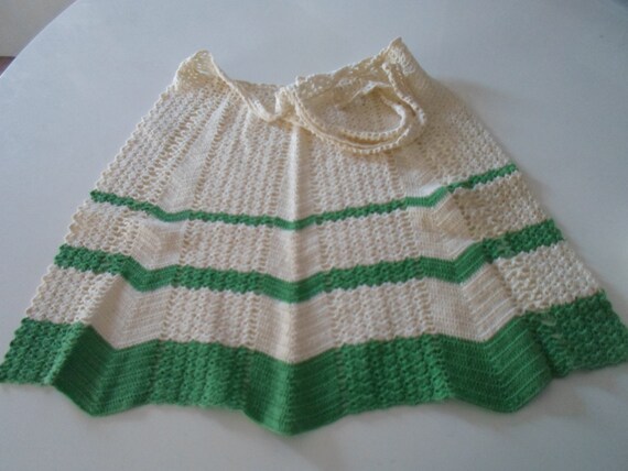 Vintage European Hand Crocheted Apron Adorable Wedding Apron or Everyday Delight