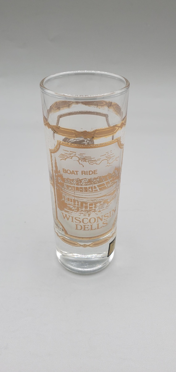 Vintage Culver 4" Shot Glass 22k Gold Wisconsin Dells Excellent Condition with Label