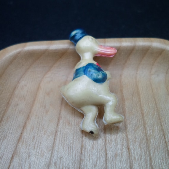 Vintage Celluloid Donald Duck Charm Adorable Puffy 1930's