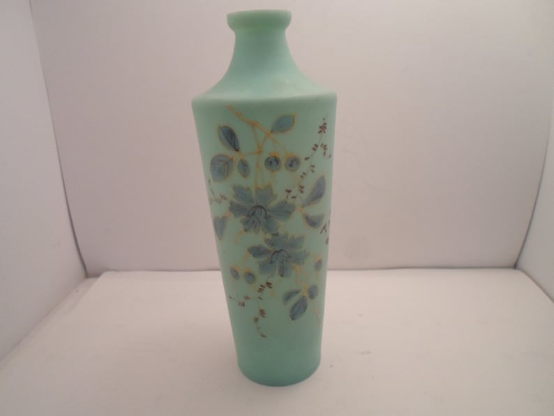 Vintage Hand Painted Vase Tall Bottle Neck Age of Elegance Etsy