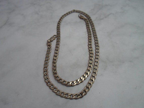 Vintage 1980's Silver tone Chain Necklace 20" Uni… - image 3