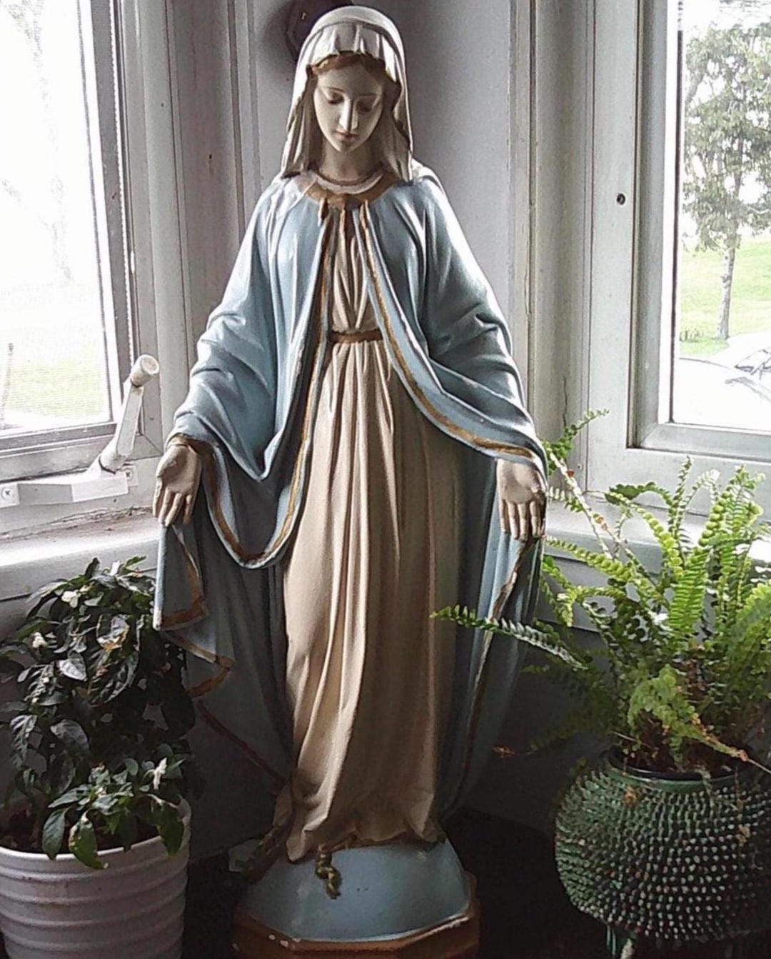Vintage Antique Our Lady of Grace Virgin Mary 24-inch Statue Columbia ...