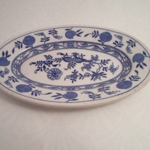 Vintage Blue Onion Oval Plate: Albert Pick Restaurant Ware, England