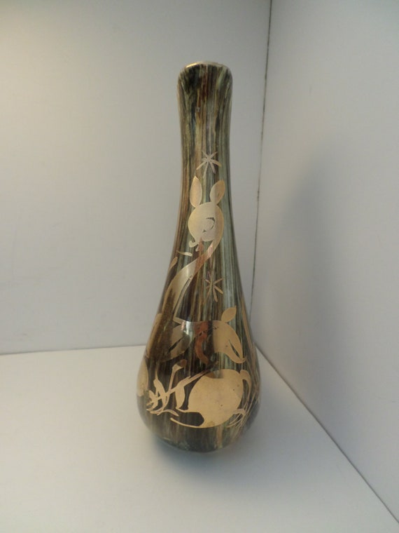 Vintage Lofisa Mid-Century Modern Gold Doe a Deer design Pottery