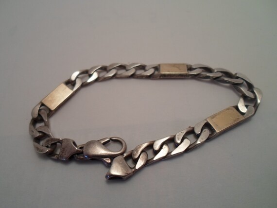 Vintage Marked Paracci Sterling and 18K Bracelet Italy Unisex Links 18k Bars Smart Look of Mid Century