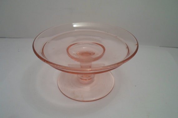 Antique Pink Depression Elegant Glass Delicate Petit four mignardise Mini Cake Plate Gum Plate Cottage Ready Farm to Table