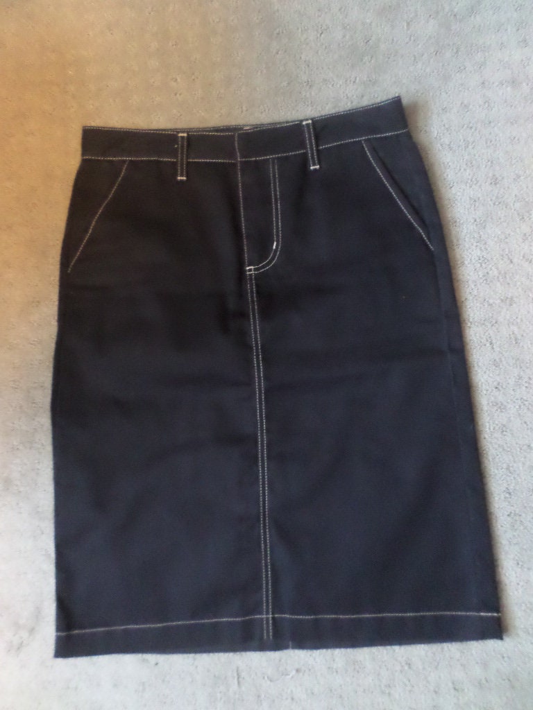 Dickies Made in USA 90's black work pant style skirt size 7 super cute