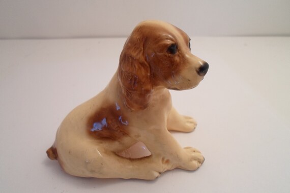Vintage Old Mortens Studio Spotted Spaniel Excellent Adorable Dog Puppy Stamped on Bottom Loving Face