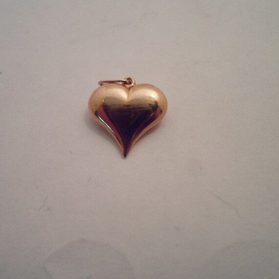 Vintage Marked 14K Gold Mini Puffy Heart Charm Pendant