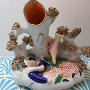 antique 1890&#39;s Staffordshire budvase forever lovers amazing