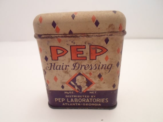 Art Deco PEP Hair Dressing Tin Full made in USA Atlanta Georgia City Chic Lady