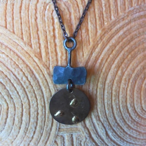 Vintage Mid-Century Brutalist mixed metal necklace AMAZING design true vintage