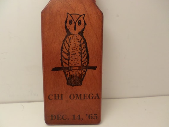 Vintage sorority fraternity Chi Omega Phi Epsilon 1965 mini paddle