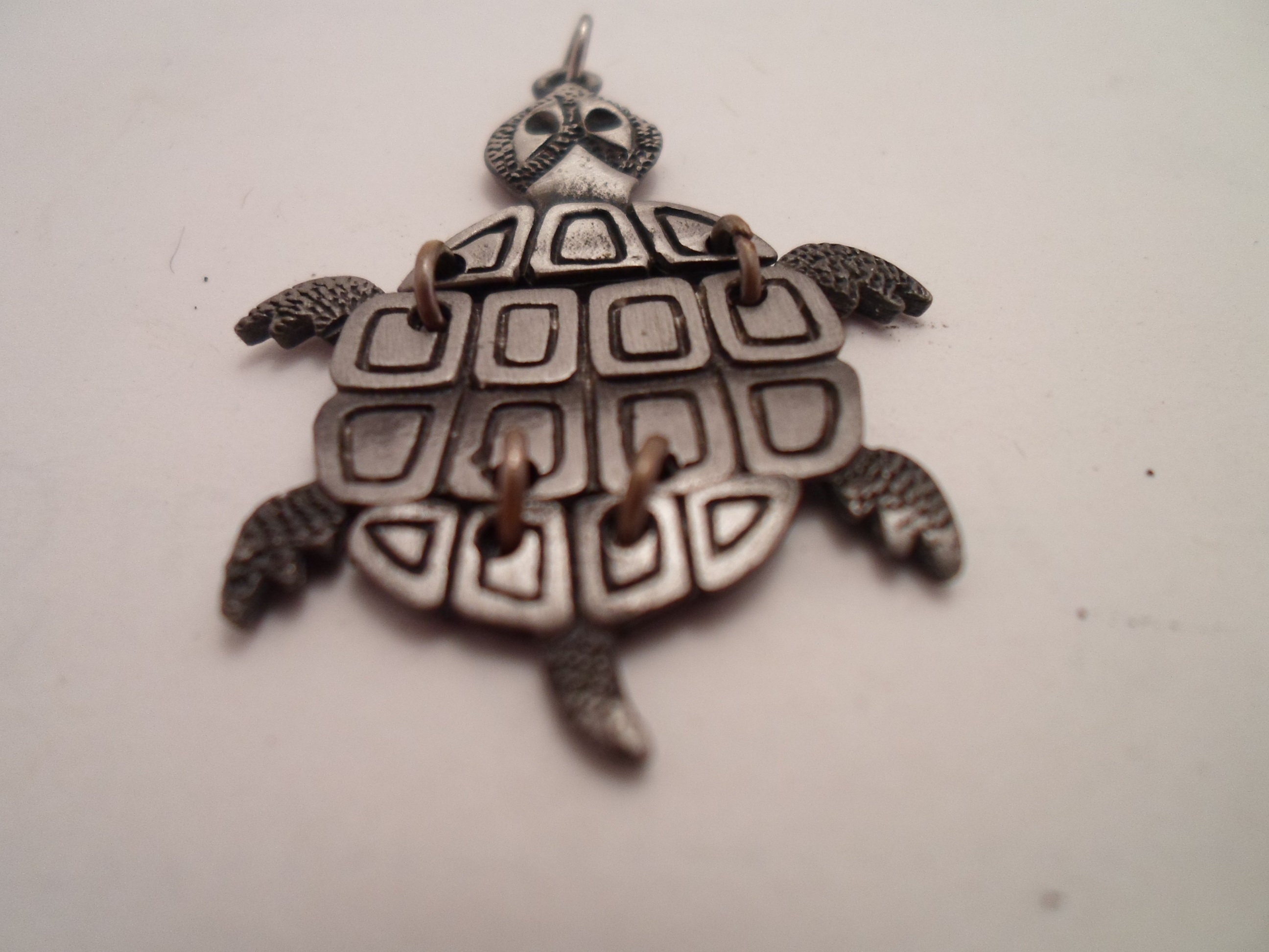 Vintage Turtle Pewter Pendant 1980 Sea Turtle Moves Nature Save the ...