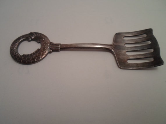 Antique Art Deco Made in Sweden Ornate Sardine Server with Fish Handle epns Signed and Hallmarked Farm to Table Chic Hard to Find
