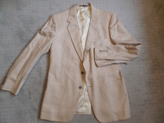 Vintage Christian Dior Monsieur 100% Silk Linen blazer Baskin 44