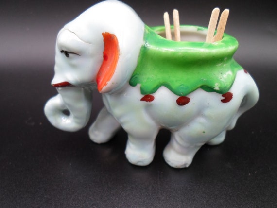 Vintage Parade Elephant Toothpick Holder Mini Vase Made in Japan 1930's