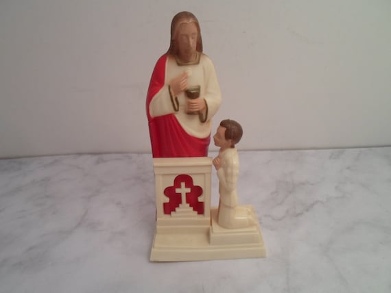 Vintage Jesus Statue First Communion Boy Child 1950's Made in USA Wisconsin