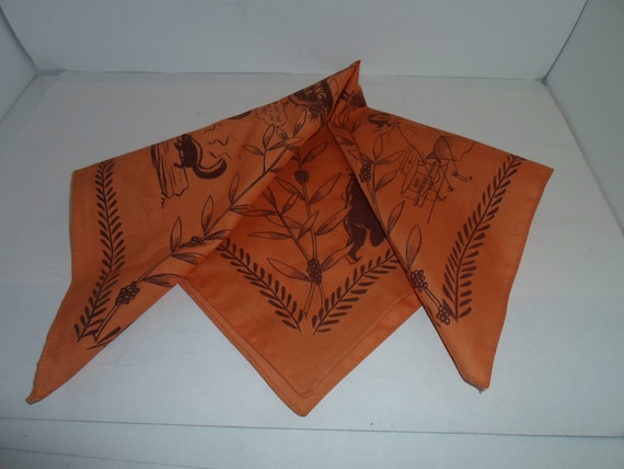 Vintage Impko Funny Naughty Cartoon Mid Century USA Camping Scarf Travel Truckstop Cool Hipster Rare Souvenirs Hankie Scarf 32"x 16"