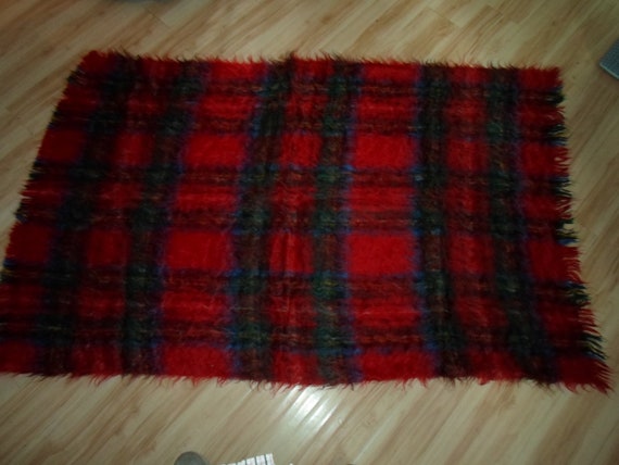 Vintage Royal Stewart Mohair Wool Blanket Throw  Made in Scotland Absolutely Beautiful