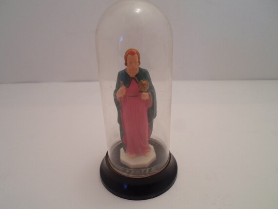 Vintage Mid Century Saint Jude in Dome Statue Icon Catholic Spiritual