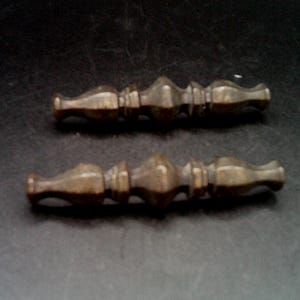 Vintage 2 Drawer Cabinet Handles 1970's Style Heavy Brass