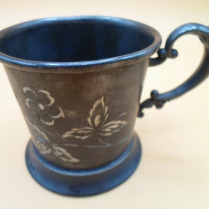 Vintage Antique Victorian Cup Quadruple Plate Christening Baby Cup