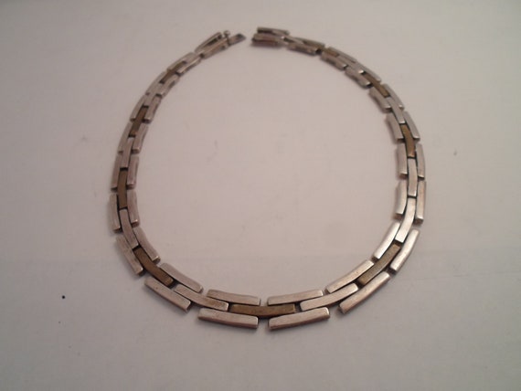 Vintage Art Deco Original Bar Lock Link Hand Made Necklace Absolute Intricate Work of Industrial Art Fashion Chic Sterling Mexico 925 TA 85