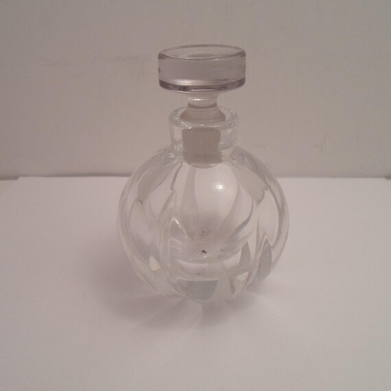 Vintage Crystal Perfume Bottle: Acid Cut Glass Stopper