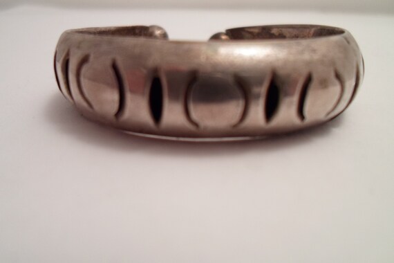 Antique Art Deco Original Sterling Silver Child Cuff Bracelet Road Side Stand 1940's Marked Estate Find as is Adorable