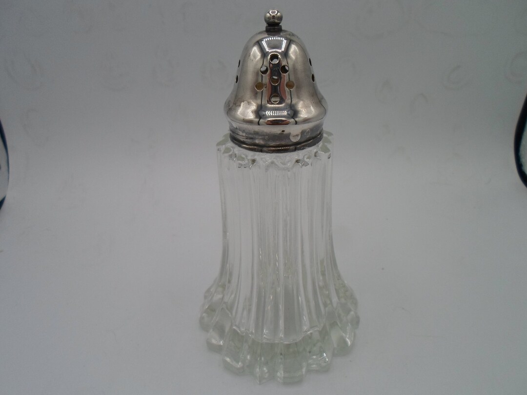 Vintage Sugar Shaker Fluted Deep Pressed Glass Muffineer Etsy