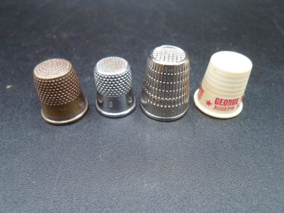 Vintage Thimbles Lot: Metal, Steel & Advertising Thimble